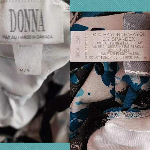 Donna Abstract Artsy Print Stretch Knit Babydoll Empire Waist Maxi Dress - Picture 4 of 4